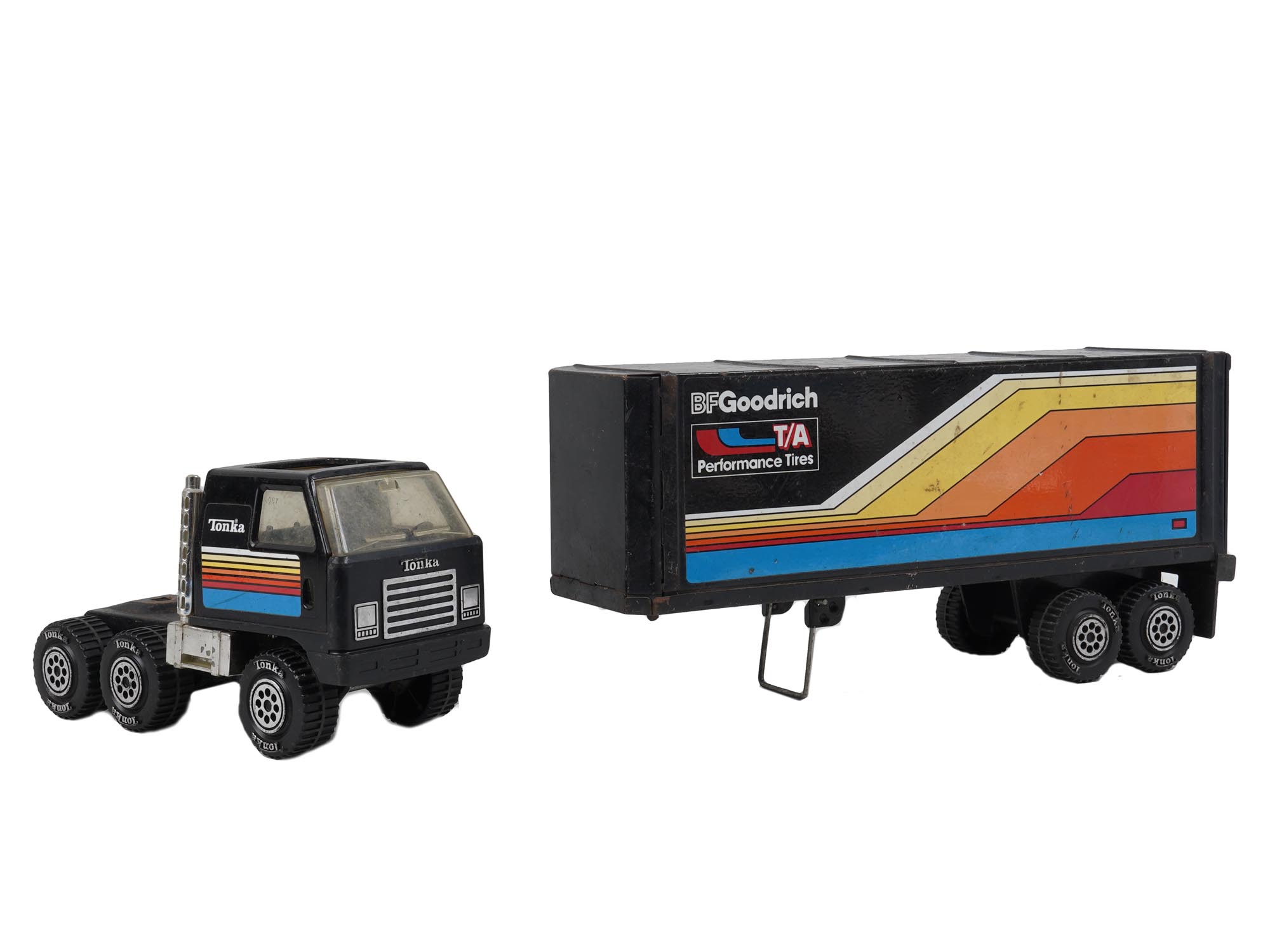 TONKA LONG HAUL RIG BF GOODRICH TRUCK AND TRAILER PIC-3